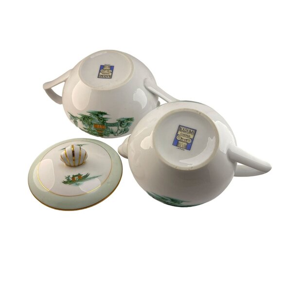 Narumi Manchu Japan Sugar Bowl with Lid and Creamer Set Vintage - Picture 10 of 10